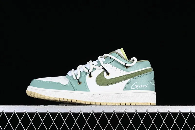All categories Air Jordan Jordan series basketball shoes Air Jordan 1 Low Z version Air Jordan 1 Low AJ1 Joe 1 fresh green strap deconstruction low-top basketball shoes FD9906-131